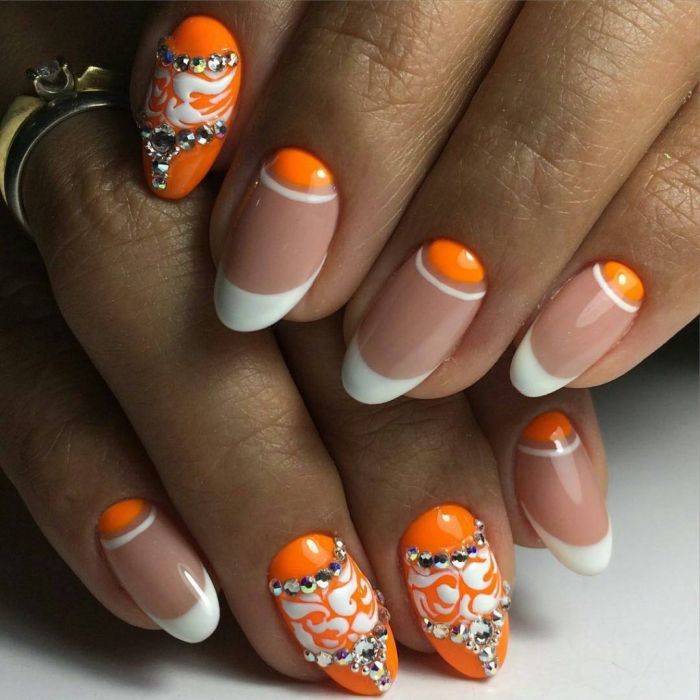 Цвет оранжевого маникюра ногтей - оранжевые цвета и расцветки 