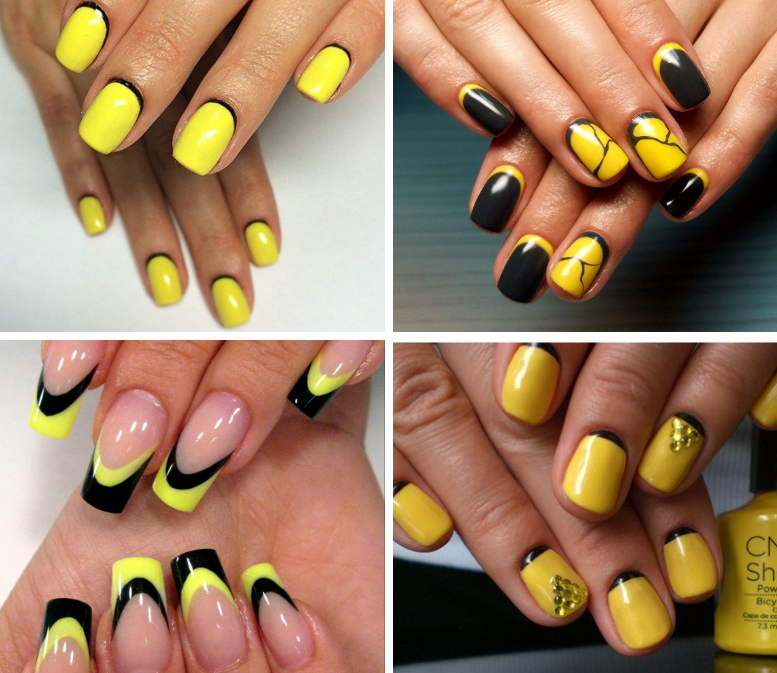 Желтый маникюр, фото желтых ногтей 