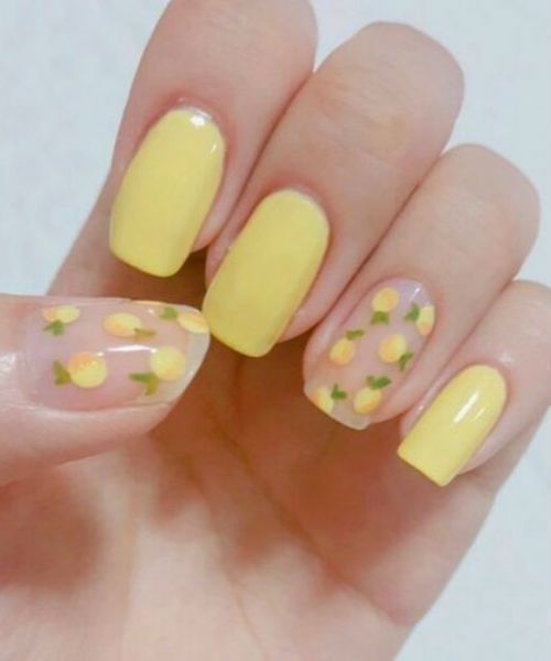 Желтый маникюр, фото желтых ногтей лета, весны, осени и зимы 