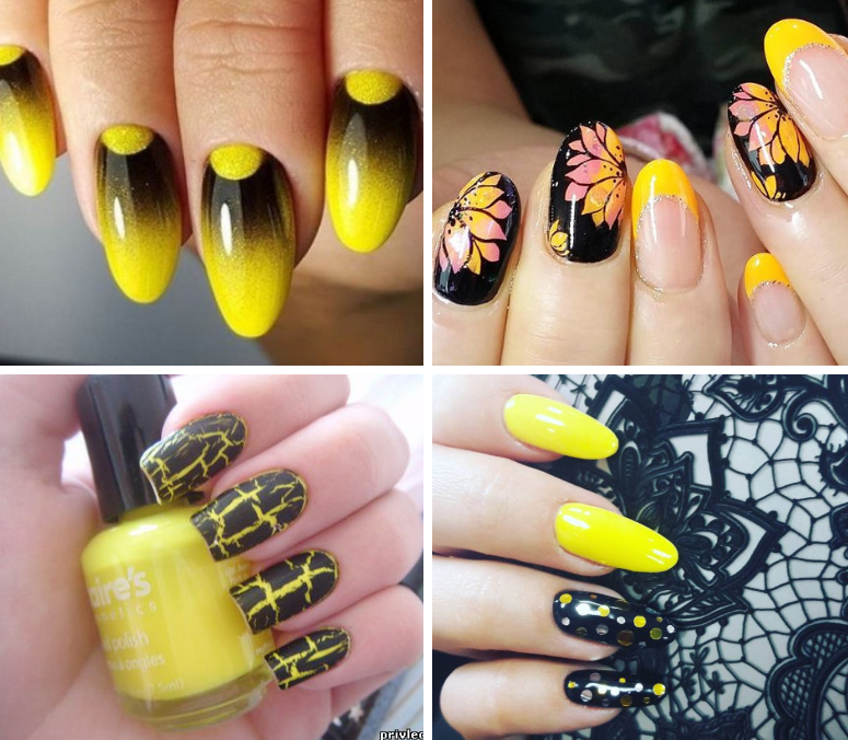 Желтый маникюр, красивые желтые ногти 
