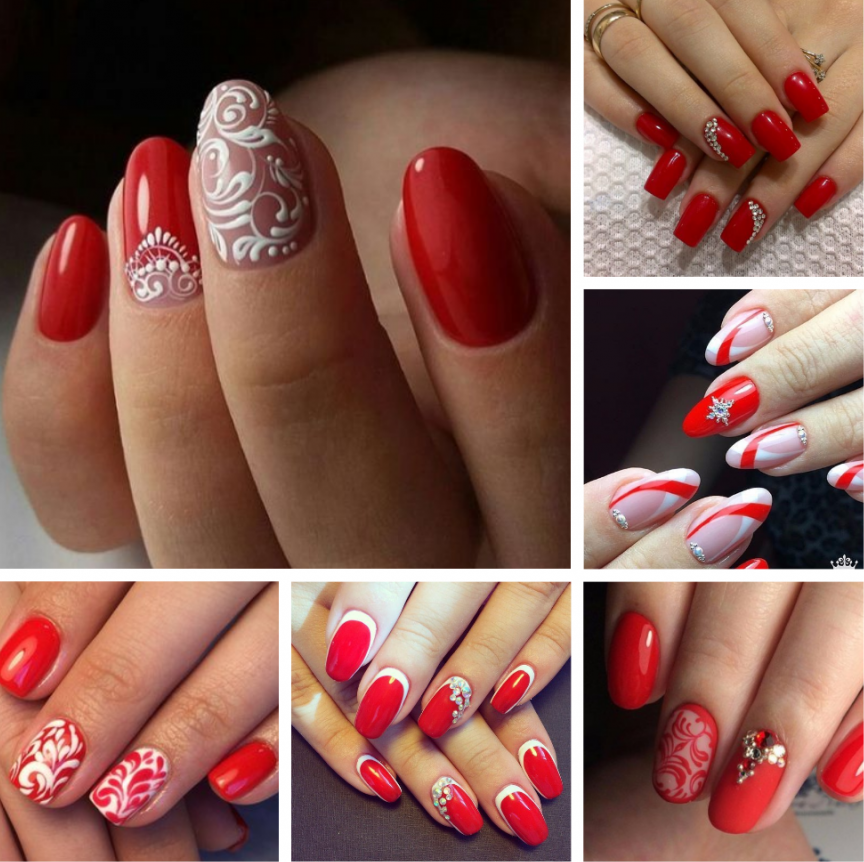Красный цвет маникюра, мода красных ногтей, модные тенденции