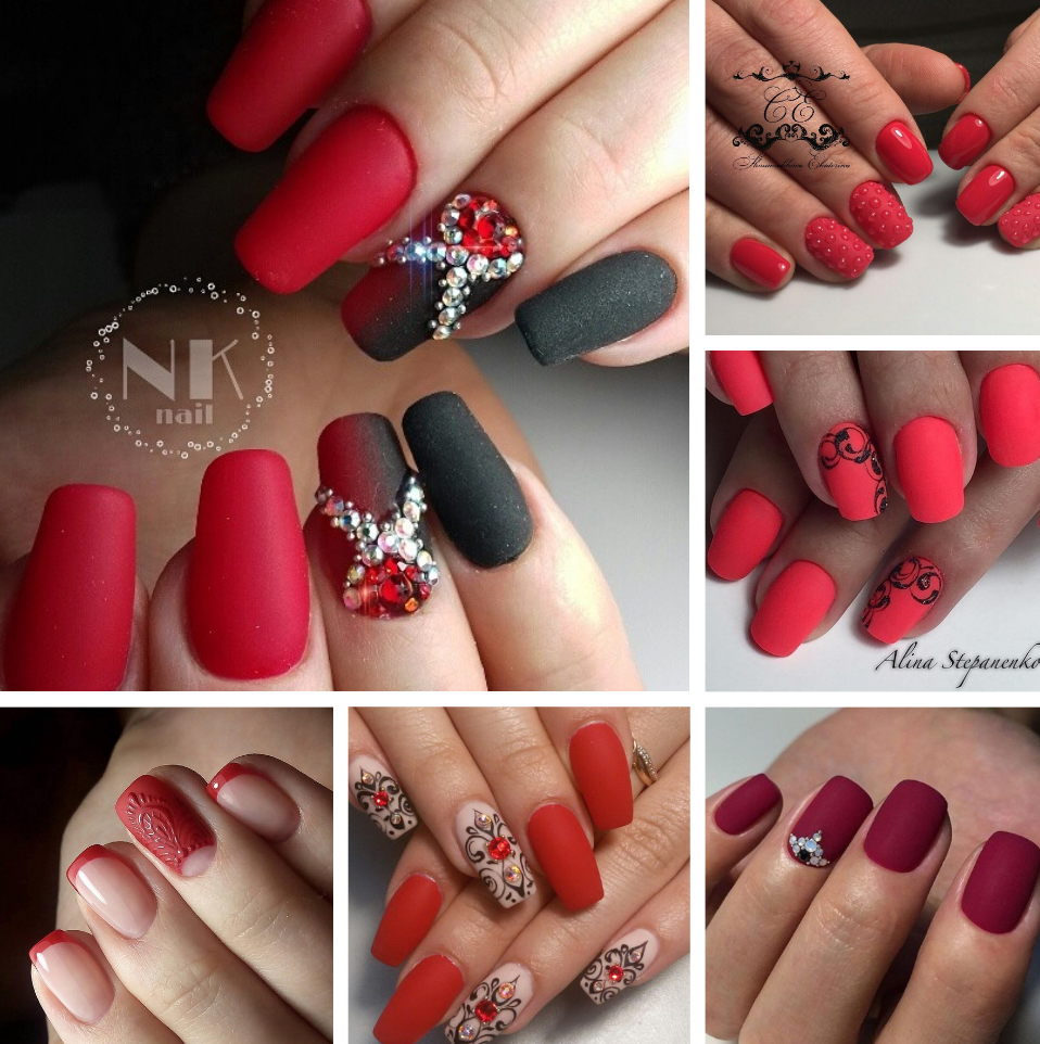 Красные идеи красного маникюра ногтей - в модный сезон с красными ногтями!