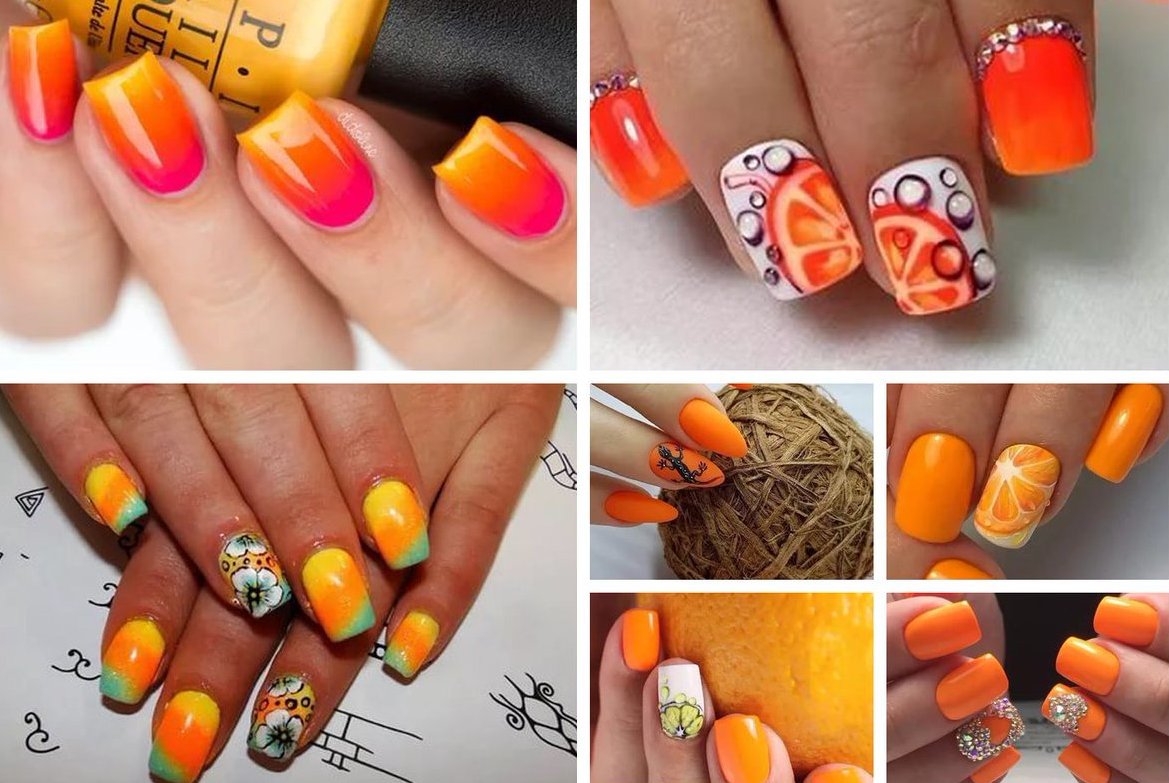Оранжевый цвет маникюра, идеи с фото, красивые оранжевые ногти зимы, весны, лета и осени 