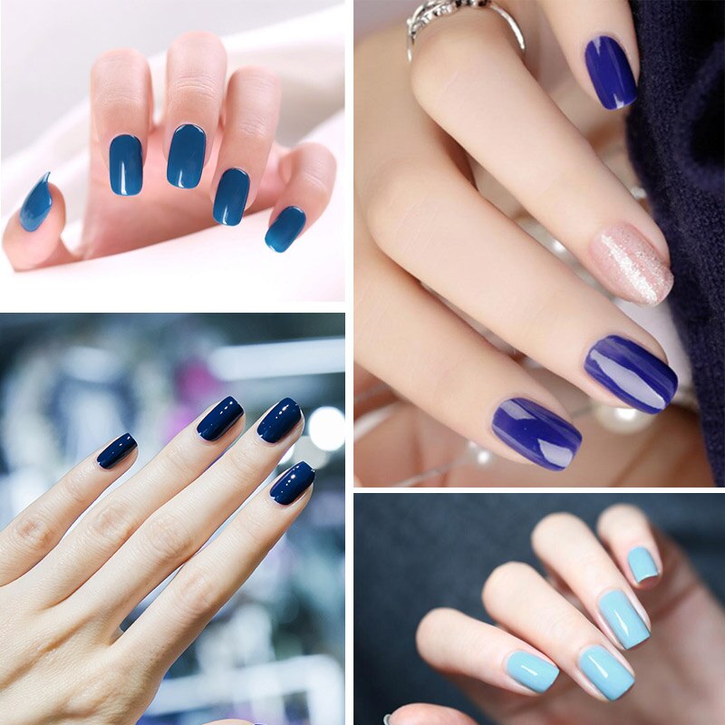 Голубой маникюр, модный дизайн голубого цвета ногтей 2021