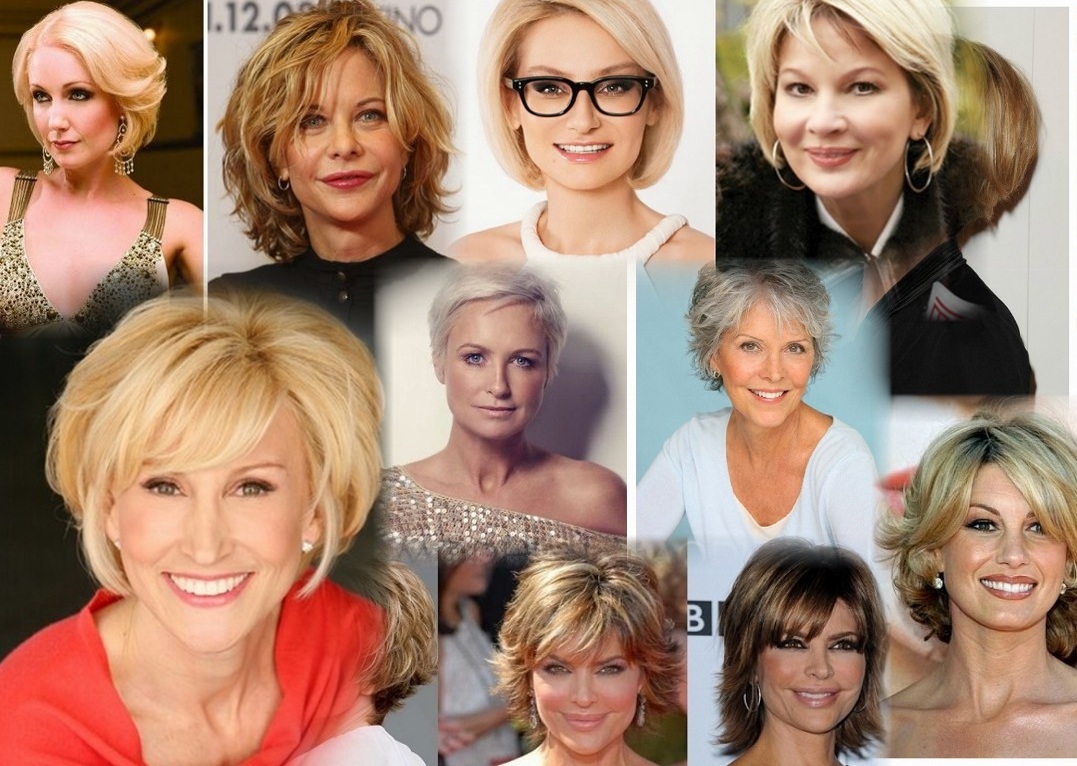 Модные стрижки волос женщинам после 50 лет 2023, женские короткие и средние прически, красивые и стильные с фото 55 летним