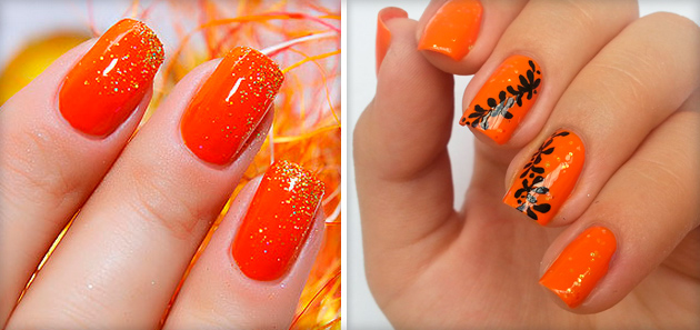 Модные тенденции оранжевого маникюра ногтей - мода на оранжевый цвет 2022