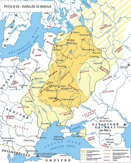 Основные исторические события Древней Руси в 10 веке, развитие в X столетии, вехи истории, даты, Русь на карте