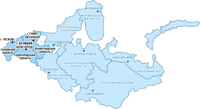 Области северо россии. Северо-Западный федеральный округ на карте. Карта Северо-Запада федерального округа России. Северозападнфй федеральный округ ев карте. Карта северозапажного федерального округа.
