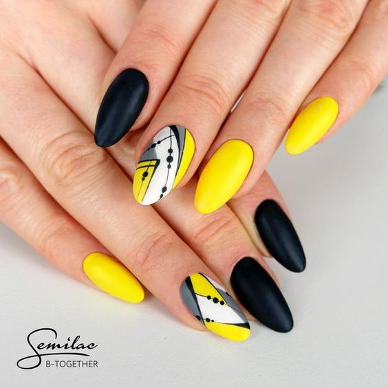 Шикарные желтые ногти, дизайн маникюра 2021