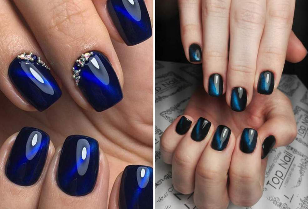 Синий маникюр, дизайн синих ногтей лето 2022