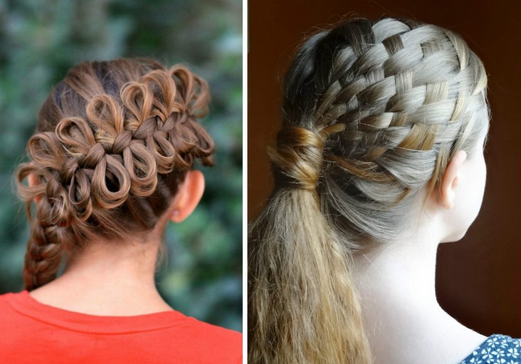 Стрижки для девочек 11-12 лет, с заплетенными косами 2020
